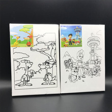 批發20厘米*30厘米木框數字油畫套裝兒童DIY亞麻布卡通數字油畫
