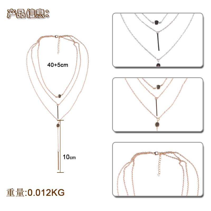 Croix-frontière E-commerce Nouveau Style Coréen Tempérament Sauvage Chaîne Multi-couche Collier Minimaliste Long Collier Pour Femmes display picture 1