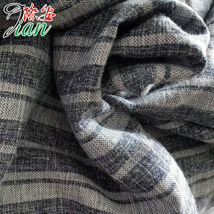 际安纺织春夏涤纶扎染平纹不规则染色色织面料复古仿麻服装面料