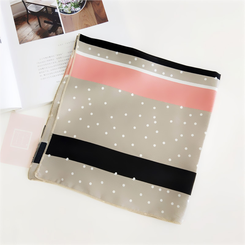 Women's Simple Style Stripe Polka Dots Chains Print Satin Silk Scarf display picture 63