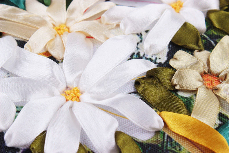 Oujin nianhua cinta de seda fábrica del bordado impresión en color directo colgando pintura