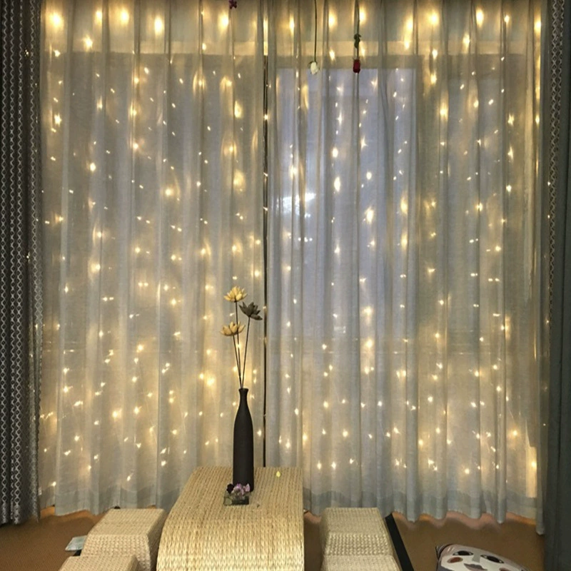 Светодиодная штора-гирлянда, 3×3 м, стиль Ice-Curtain, мультииз цветов для фестиваля и Рождества
