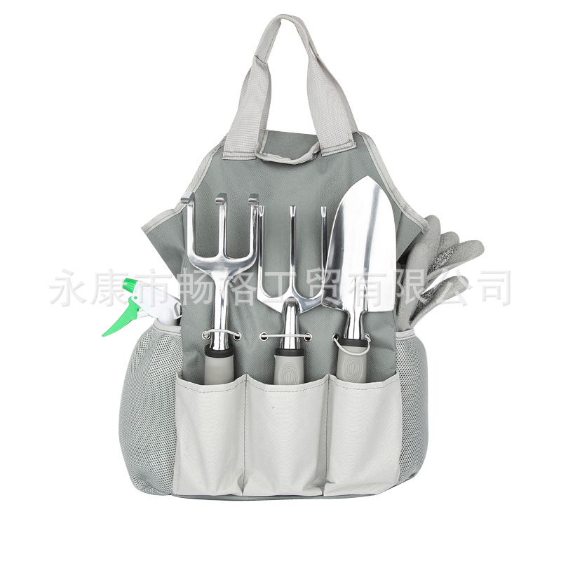厂家供应新款花园工具袋花园工具帆布包铝合金园林工具套装