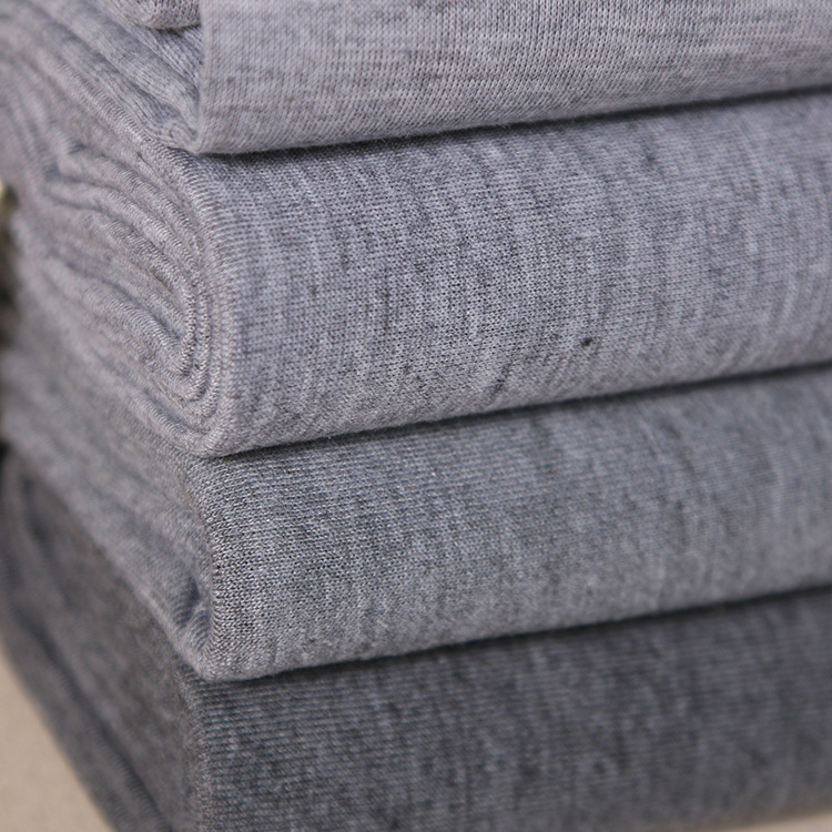 大量现货 t恤背心运动面料 针织染色全涤麻灰色汗布