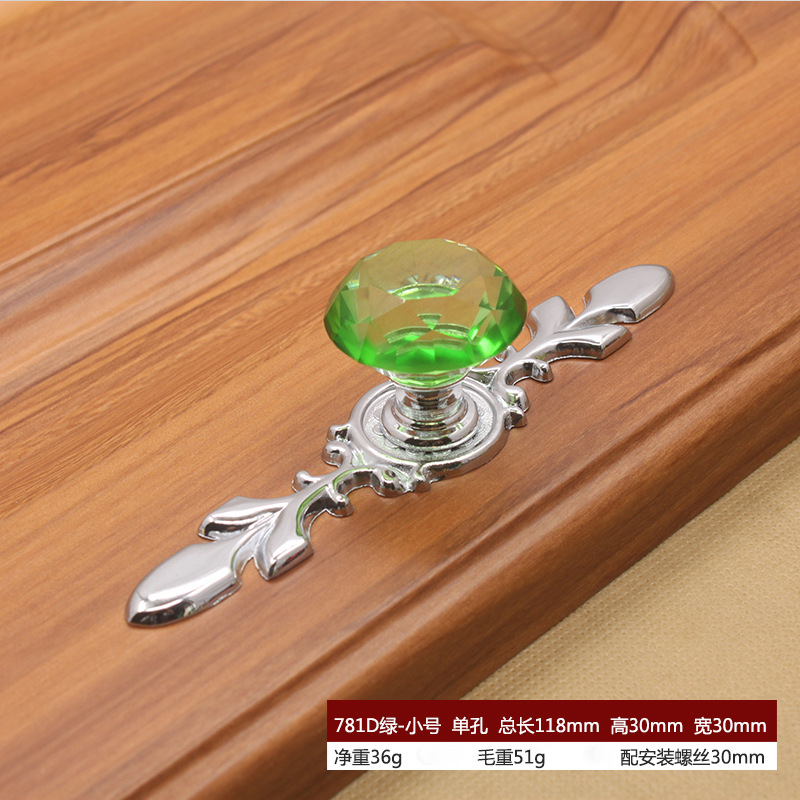 Manija de cristal estilo europeo moderno minimalista armario puerta del gabinete solo agujero plata manija inferior nueva fábrica de Ventas Directas