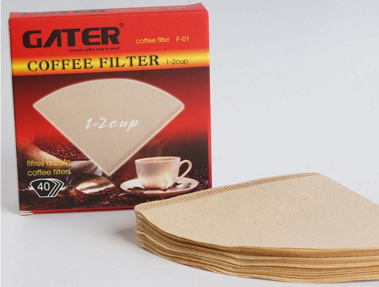 Papel de filtro de café en forma de V papel de filtro de mano para el hogar 101/102 Filtro de goteo papel de filtro de cono no blanqueado 40 piezas