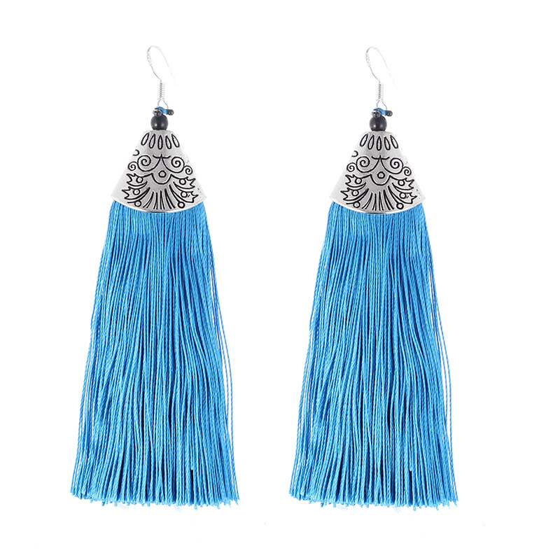 Tassel Earrings Chinese Ethnic Fashion Personality Simple Long Earrings display picture 13