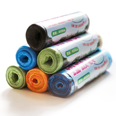 Disposable automatic closing drawstring garbage bag colorful point-breaking thickened kitchen portable plastic bag