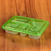 特价一次性快餐盒四格 PP塑料学生白领饭盒微波打包盒1000ML