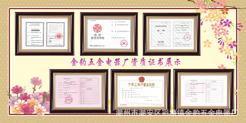 1.潮安区彩塘镇金豹五金电器厂创立于1998年,是一家集研制