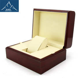 现货供应品牌手表盒酒红色亮光漆木质手表包装盒珠宝装饰盒批发