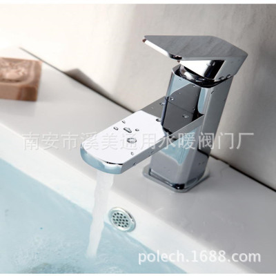 Kirsite Square Hole increase in height Basin Faucet wire drawing undercounter Wash one's face Wash basin Hot and cold water tap