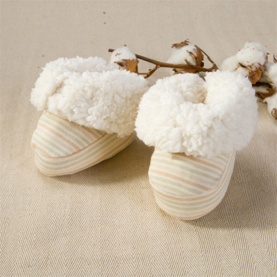 爱丁仔 秋冬宝宝鞋 彩棉系带羊羔绒棉靴 婴儿棉靴 婴儿彩棉棉鞋|ms