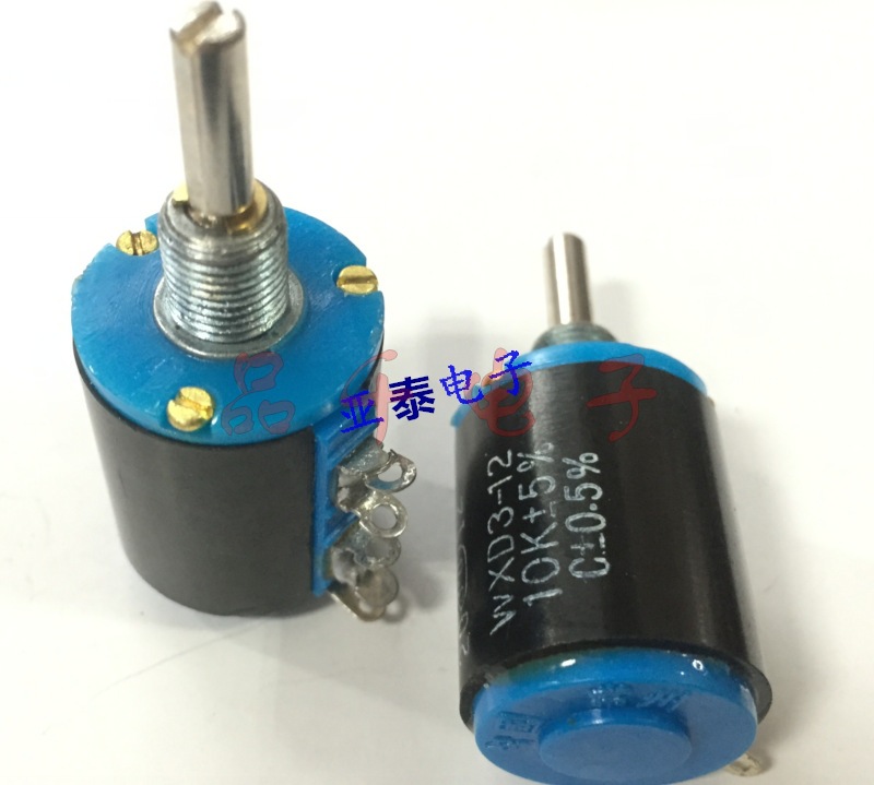 优质WXD3-12 多圈5圈线绕电位器220欧 1K 4.7K 10K轴长20MM
