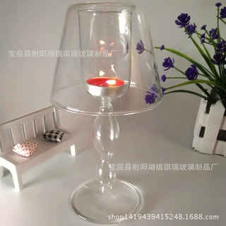 欧式水晶透明玻璃烛台台灯烛台 浪漫家居饰品 咖啡厅饰品