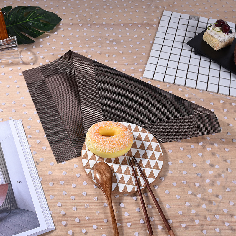 经典热销PVC环保西餐垫杯垫特斯林对角框隔热餐桌垫源头厂家Z005详情图10