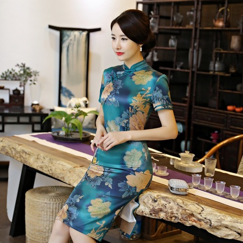 Chinese Dress Qipao for women Long size cheongsam