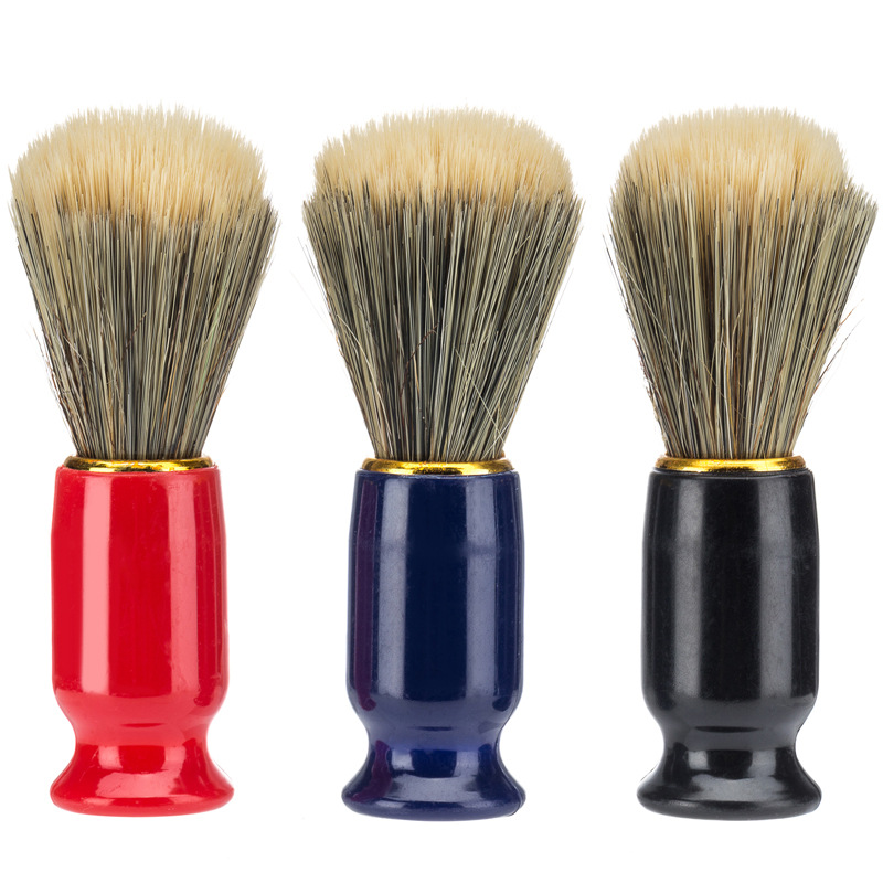 男士胡刷塑料手柄彩色尼龍毛剃須胡刷潔面刷刮胡子刷美妝工具