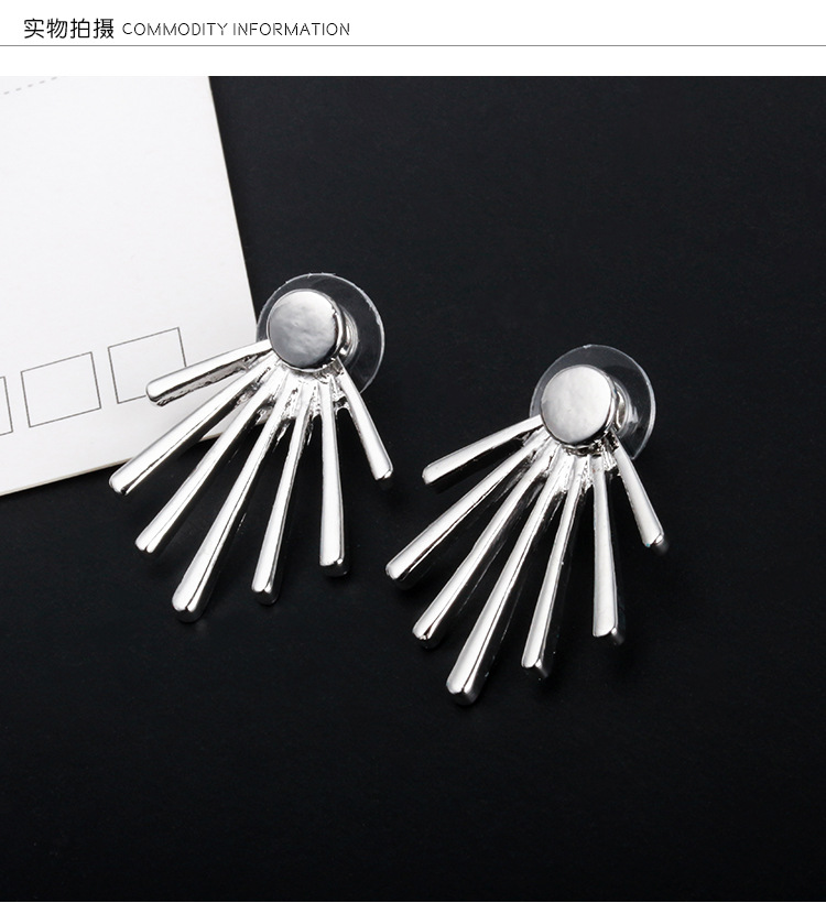 Fabrik Direkt Verkauf Europäischer Und Amerikanischer Außenhandel Quelle Kreative Runde Nägel Vertikale Lange Ohrringe Hintere Hängende Ohrringe display picture 11