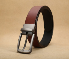 Two-layer cowhide casual rotating buckle dual-purpose genuine leather men's belt manufacturer wholesale one-piece shipping