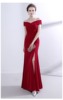 Evening dress female fashion shoulder slim sexy skirt tail word summer wedding bride dress models