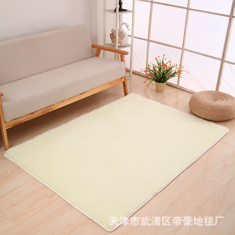 Alfombra de Pelo Largo de Seda Sintética para Sala de Estar, Dormitorio, Junto a la Cama, Resistente a las Manchas y Fácil de Cuidar, Alfombra de Dormitorio