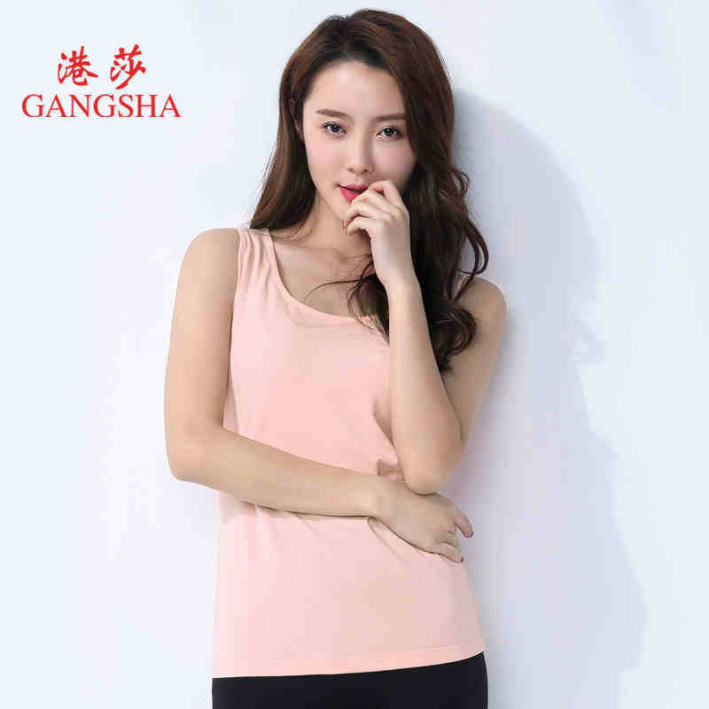 港莎竹纤维女士吊带背心 舒适纯色百搭修身打底家居外穿上衣批发|ru