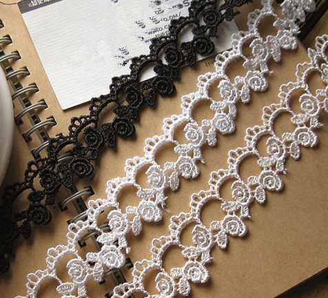 手工DIY服装辅料/日版蕾丝 水溶丝线刺绣花边 宽2.5cm