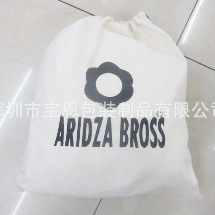 厂家销售 手提环保购物袋 白色全棉束口抽绳小棉布袋子