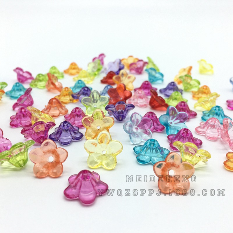 Ancient-style palace flower hairpins, lotus leaf flower acrylic transparent flower accessories, bride's headwear, five-leaf flower receptions, scattered beads detail image 5