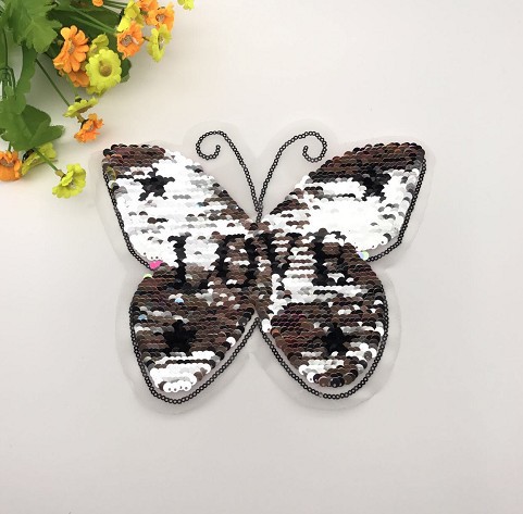 Mode Flip Schmetterling Pailletten Pailletten Stoff Aufkleber Kleidung Patch Stickerei Rock Dekoration Patch Aufkleber Hersteller Spot display picture 5