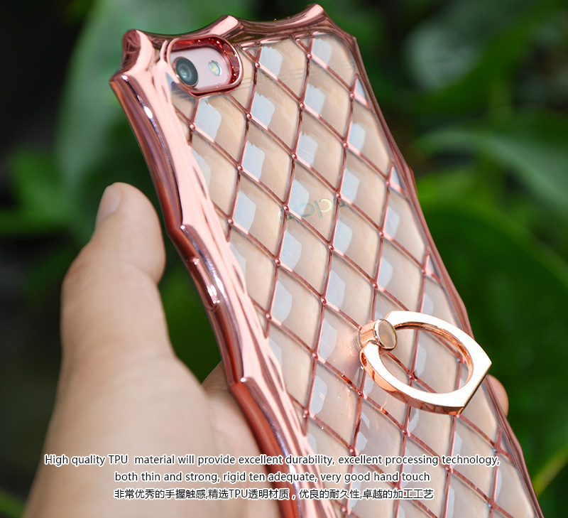 SIMON Crown Luxury Royal Electroplating Soft TPU Streamline Protection Case Cover with 360° Rotating Anti-drop Finger Ring Grip Holder for OPPO R9s & OPPO R9s Plus