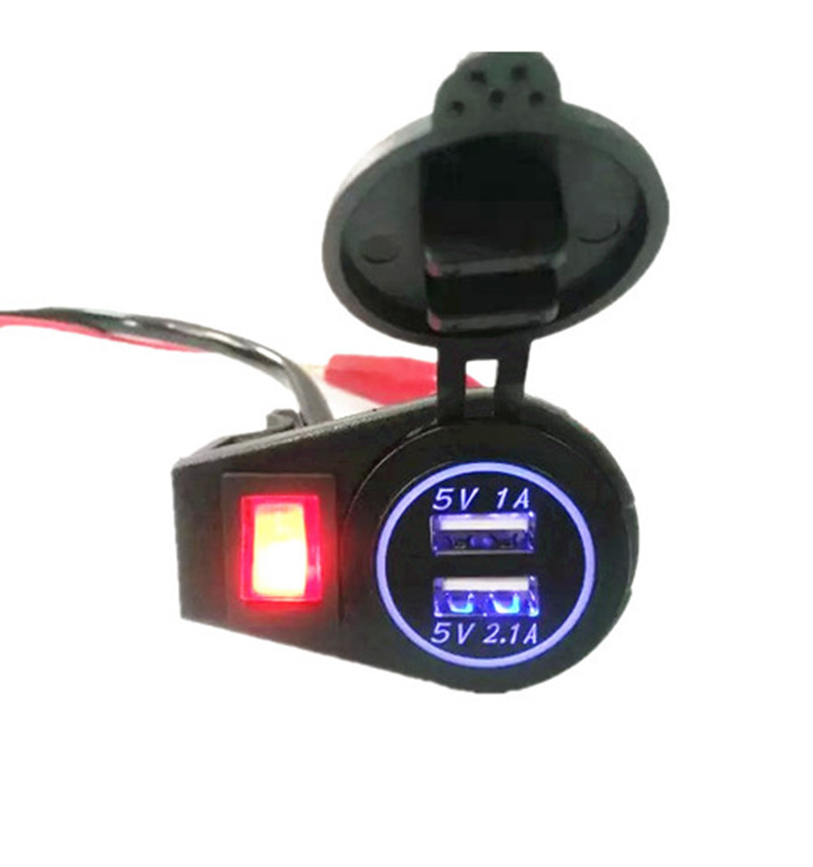 Motorcycle vehicle carrier -load power switch dual USB voltage table…