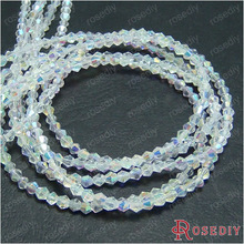 DIY饰品配件 玻璃珠 尖珠 水晶珠 4MM全手工棱形珠 手工串珠材料
