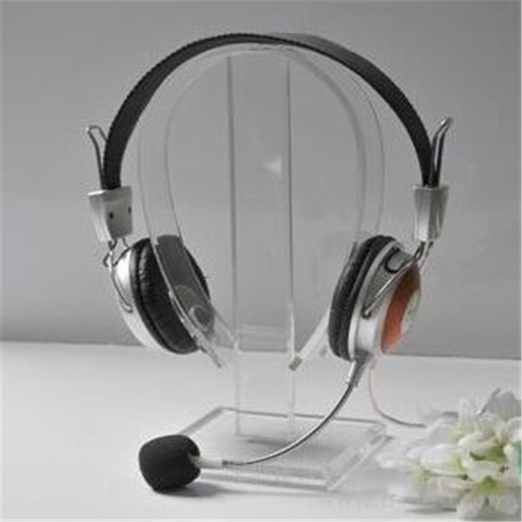 仿水晶头戴式耳机展示架 亚克力耳机支架 U型亚克力展示座耳机架