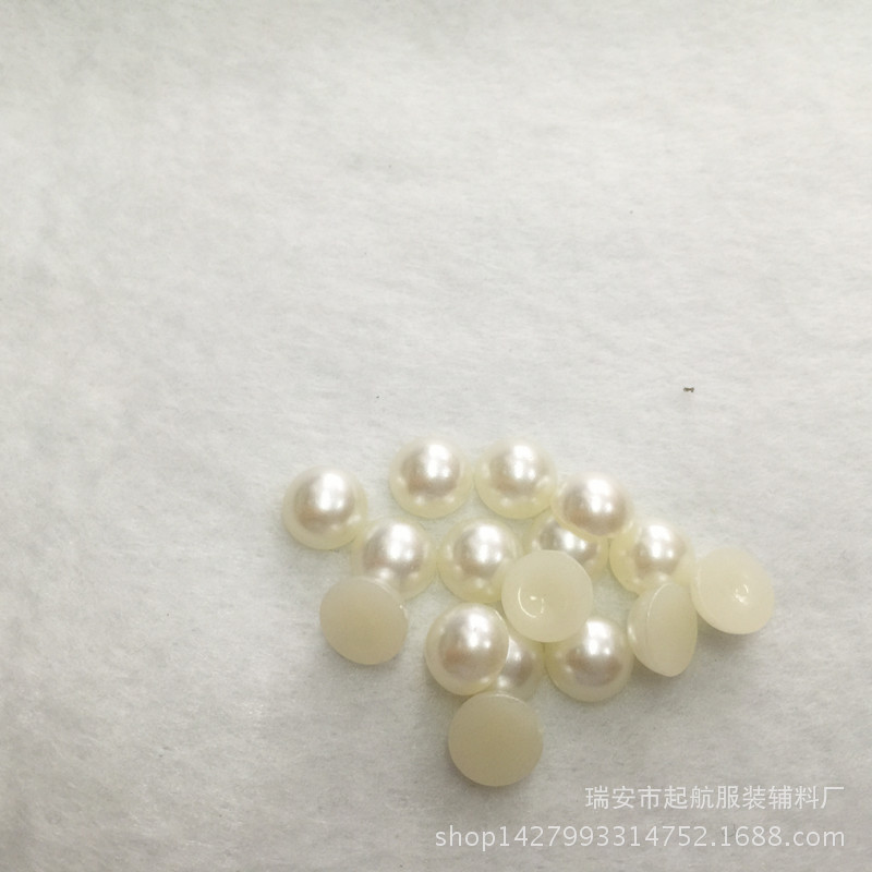 塑料纽扣半圆光头仿珍珠无孔平底扣服饰服装手机美甲发夹鞋子配件