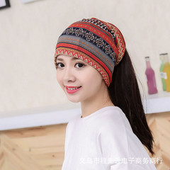 2023 Autumn/Winter New Postpartum Hat Maternity Supply Cotton Fleece Headscarf with Stacked Ethnic Style Diamond Striped Check