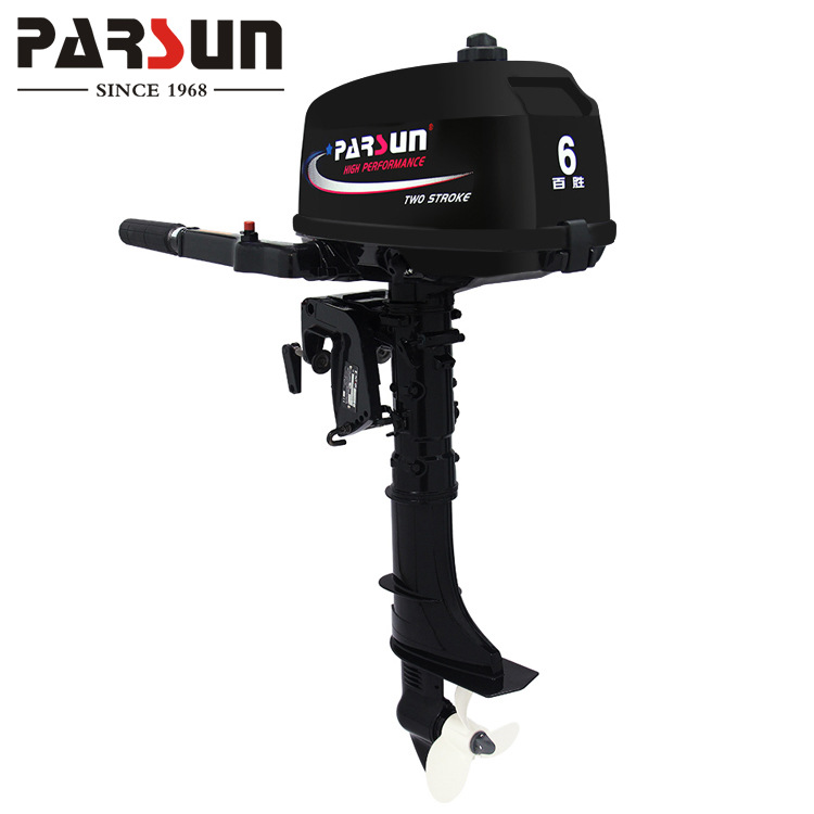 百胜二冲程水冷6马力挂浆马达，小艇汽油船用推进器螺旋桨