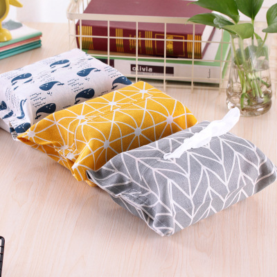 Northern Europe Home Furnishing A decorative fabric Cotton and hemp Tissue box Napkin Box originality automobile toilet a living room Tissue box