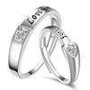 Silver accessory, zirconium for beloved, wedding ring, suitable for import, European style, Korean style