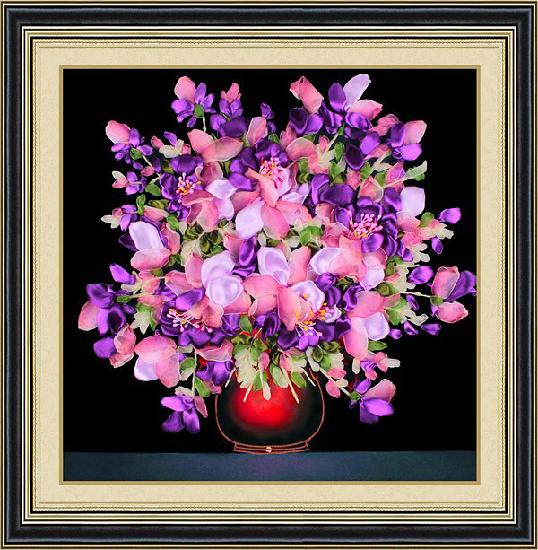 Oujin nianhua cinta bordado fábrica directa color impresión colgante pintura púrpura flor fragancia sala de estar entrada pintura decorativa