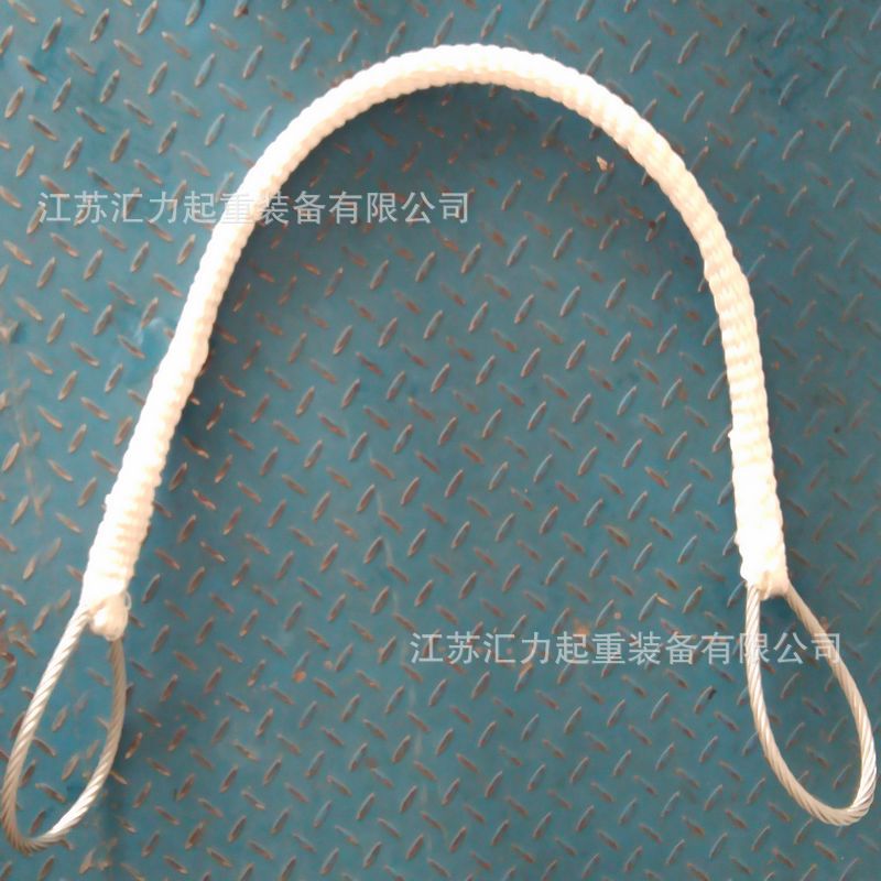 尼龙外包钢丝绳索具18mm5m 尼龙织包钢丝绳索具3t3m 带护套钢丝绳