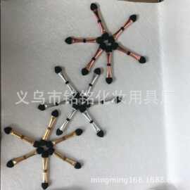厂家直销双头胶棉眼影棒玫瑰金铝管普棉总长5.2CM乳胶棉头