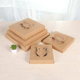 披萨盒简约牛皮纸披萨外卖打包盒可定尺寸logo手提披萨盒厂家批发