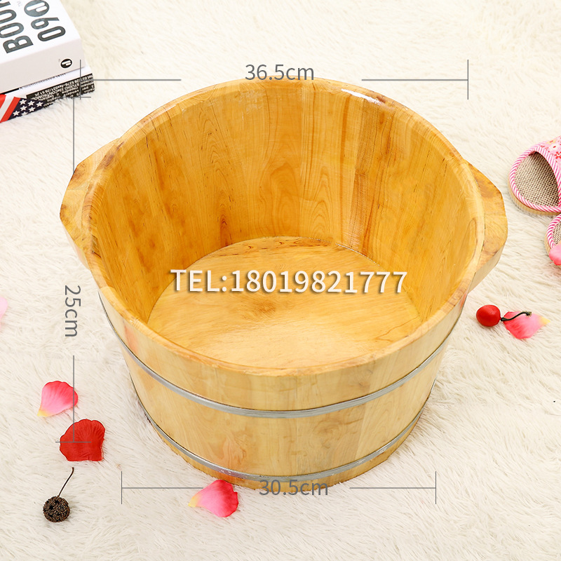 厂家直销25cm杉木单边浴足木桶足浴盆足疗盆脚盆家庭养生泡脚桶