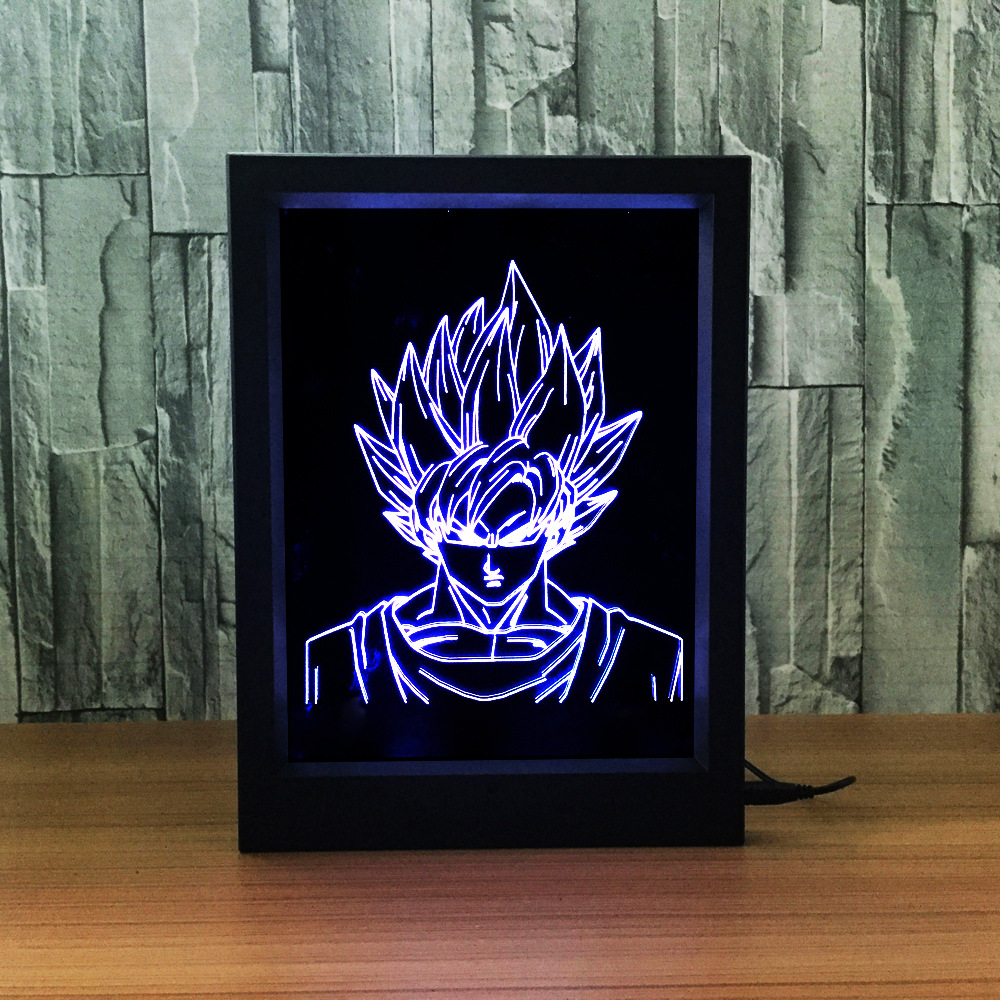 相框式3d小夜灯创意led灯新奇特产品半身七龙珠