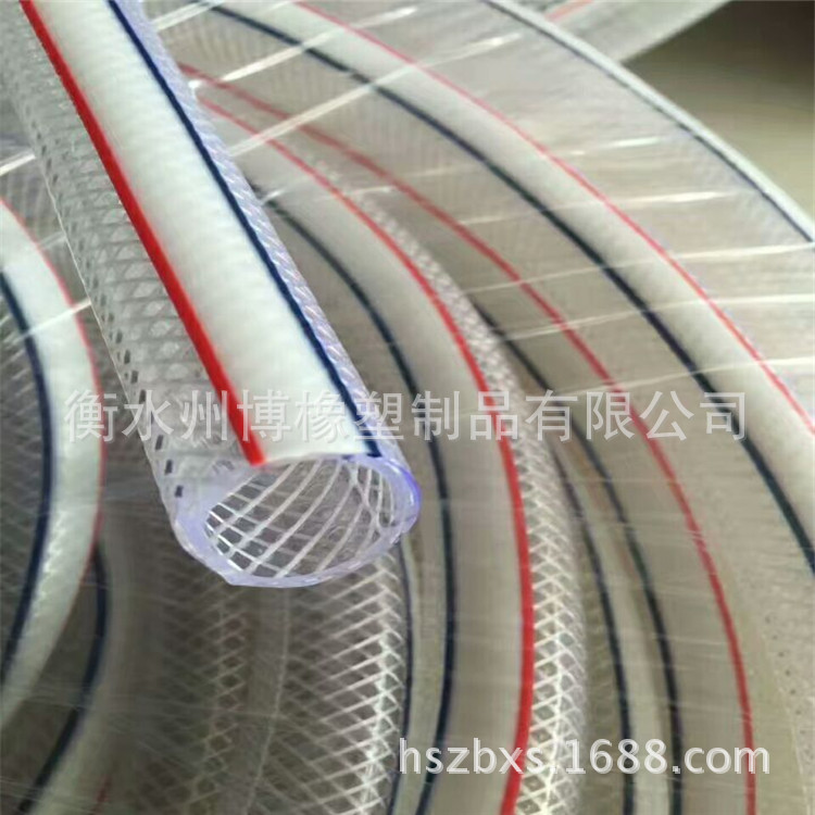 耐热PVC透明塑料红蓝线钢丝软管pvc塑料管 钢丝管 钢丝软管