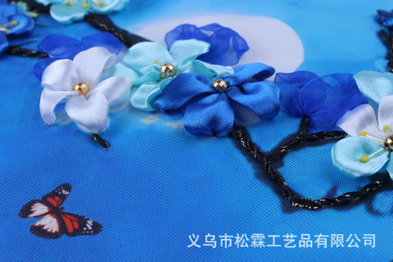 Oujin nianhua cinta bordado fábrica directa color impresión colgante pintura cinco Fu ciruela incienso sala de estar entrada pintura decorativa