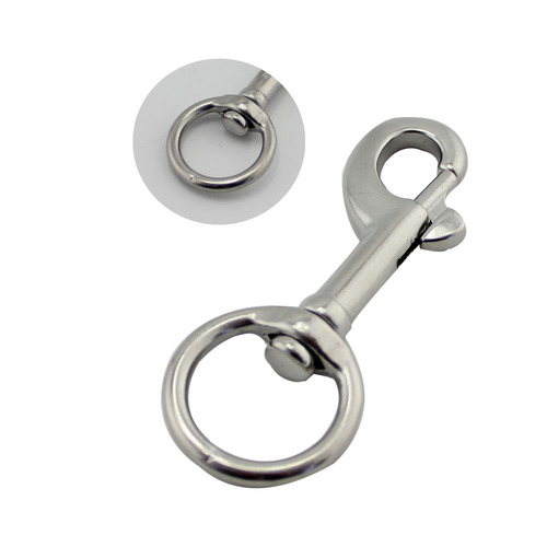 Stainless steel dog chain head, circular single hook, submersible hook, pet chain rotating hook