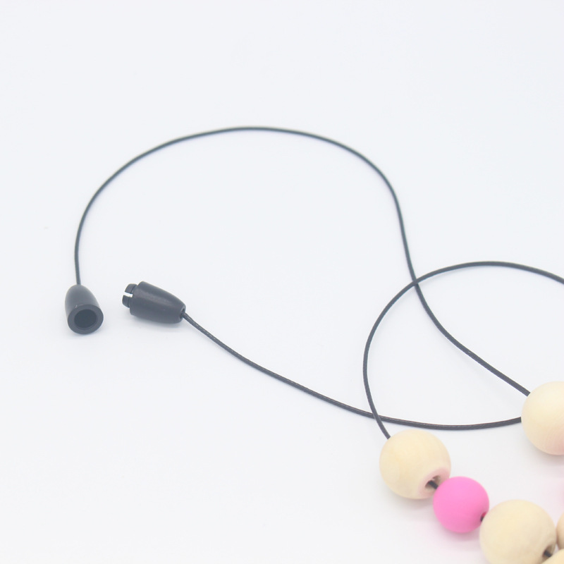 Mordedor bebé collar bebé cuentas de silicona de madera masticar mordida pegamento niños molar joyería colgante collar